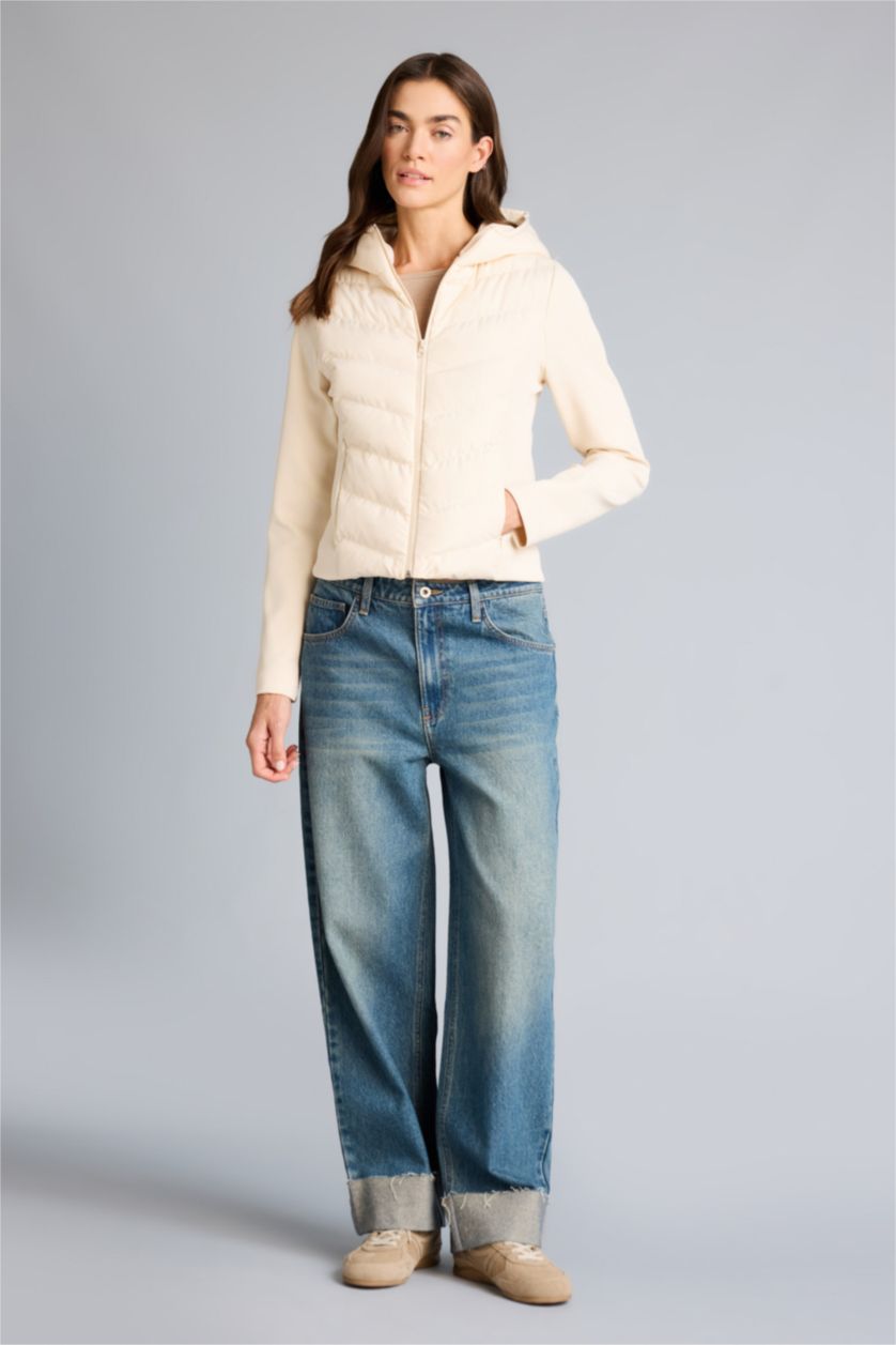 Kadın Ekru Rüzgar Geçirmez Mont