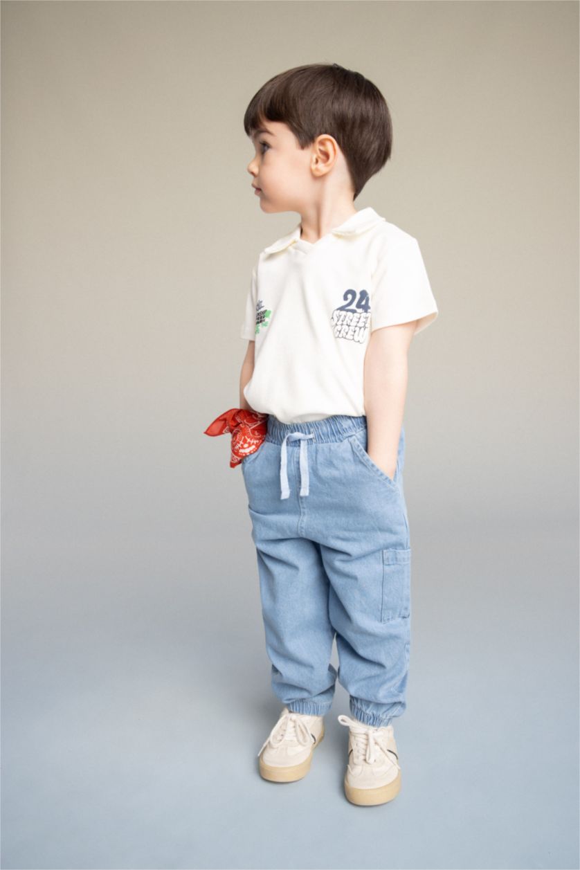 Baby Boys Ecru Baby Boy Printed 2 Piece Set