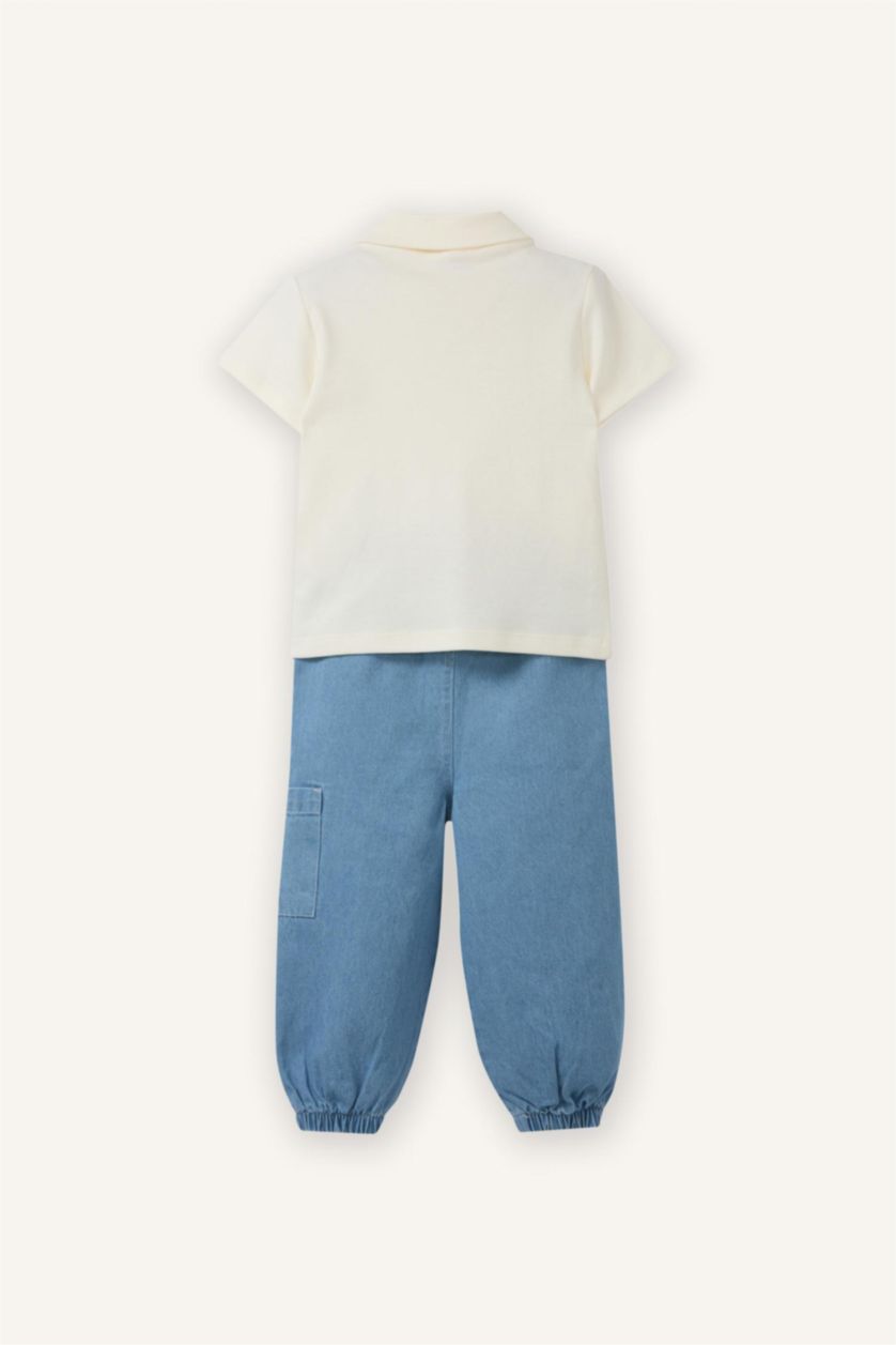 Baby Boys Ecru Baby Boy Printed 2 Piece Set
