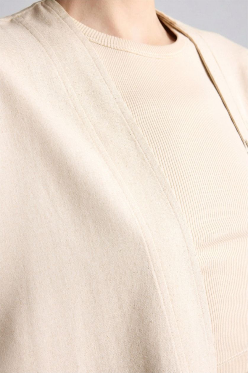 حريمي بيج قميص كم طويل قصة مريحة