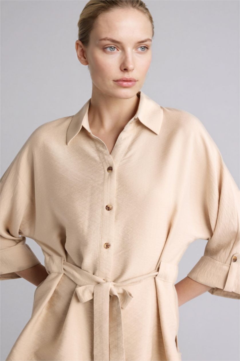 Woman Sand Relax Fit Long Sleeve Shirt