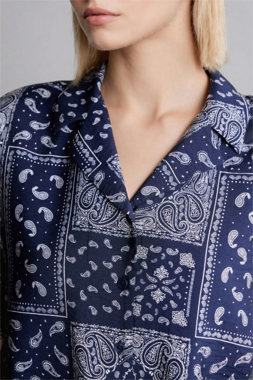 Женщины Синий Relax Fit Long Sleeve Shirt