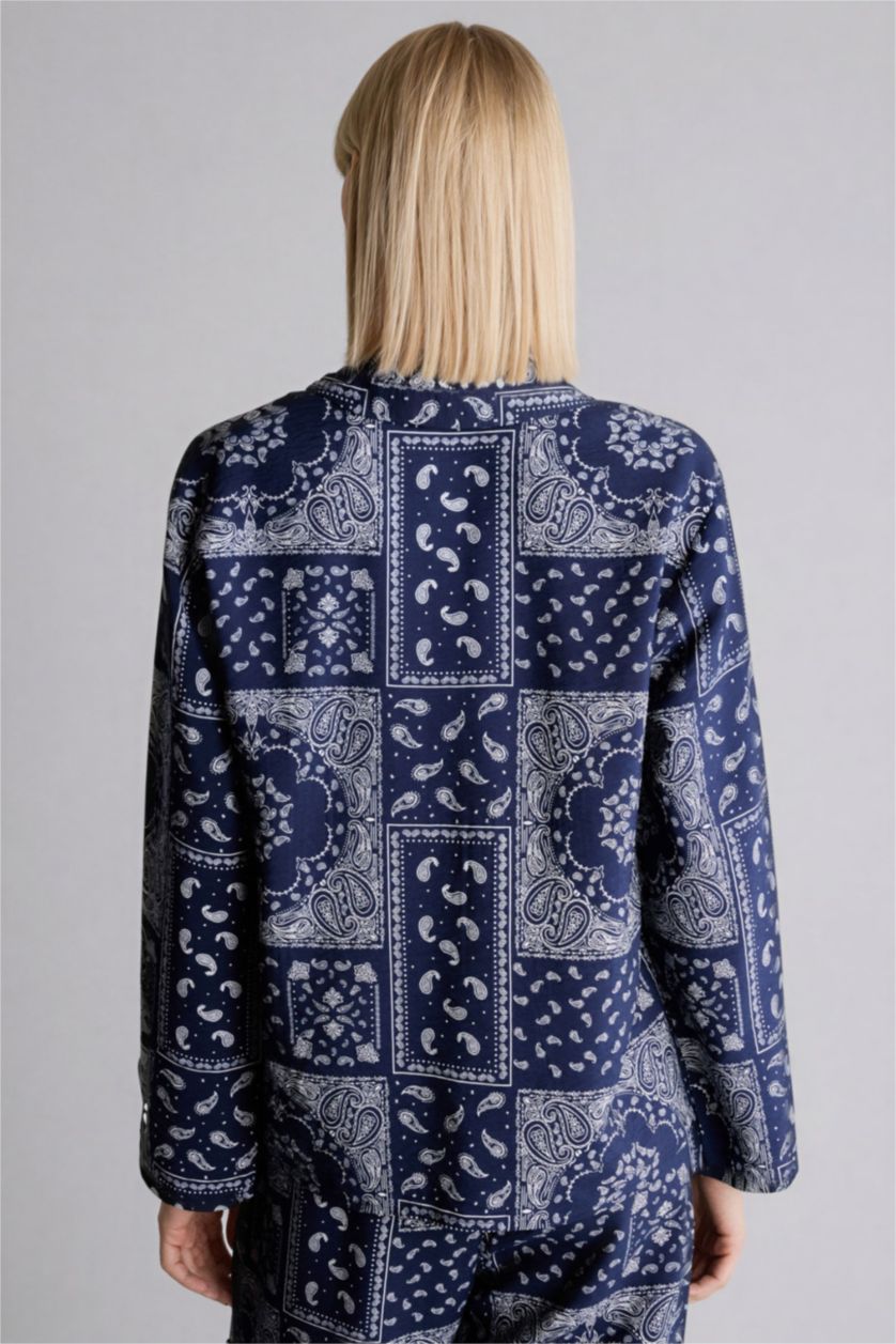 Женщины Синий Relax Fit Long Sleeve Shirt