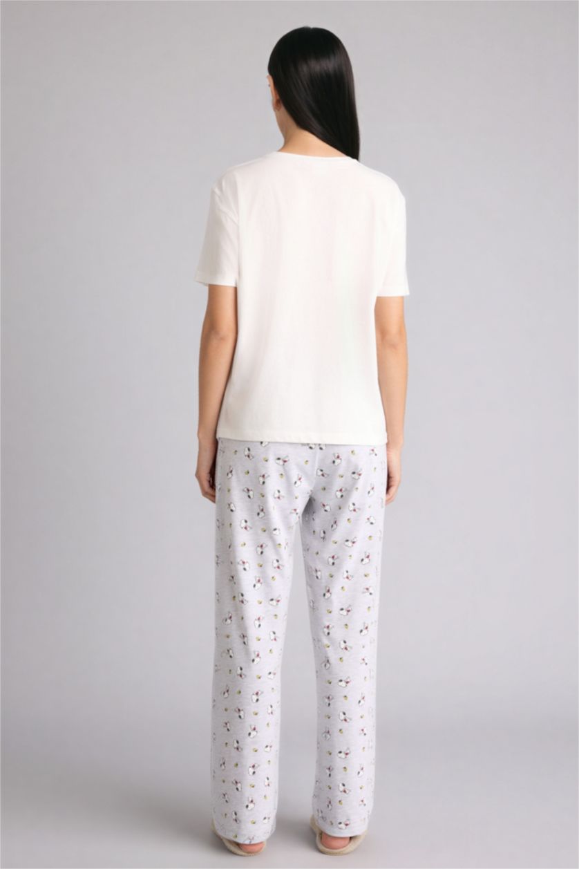 نساء ميلانج رمادي سيت قصة عادية نص ردن من سنوبي - قطعتين