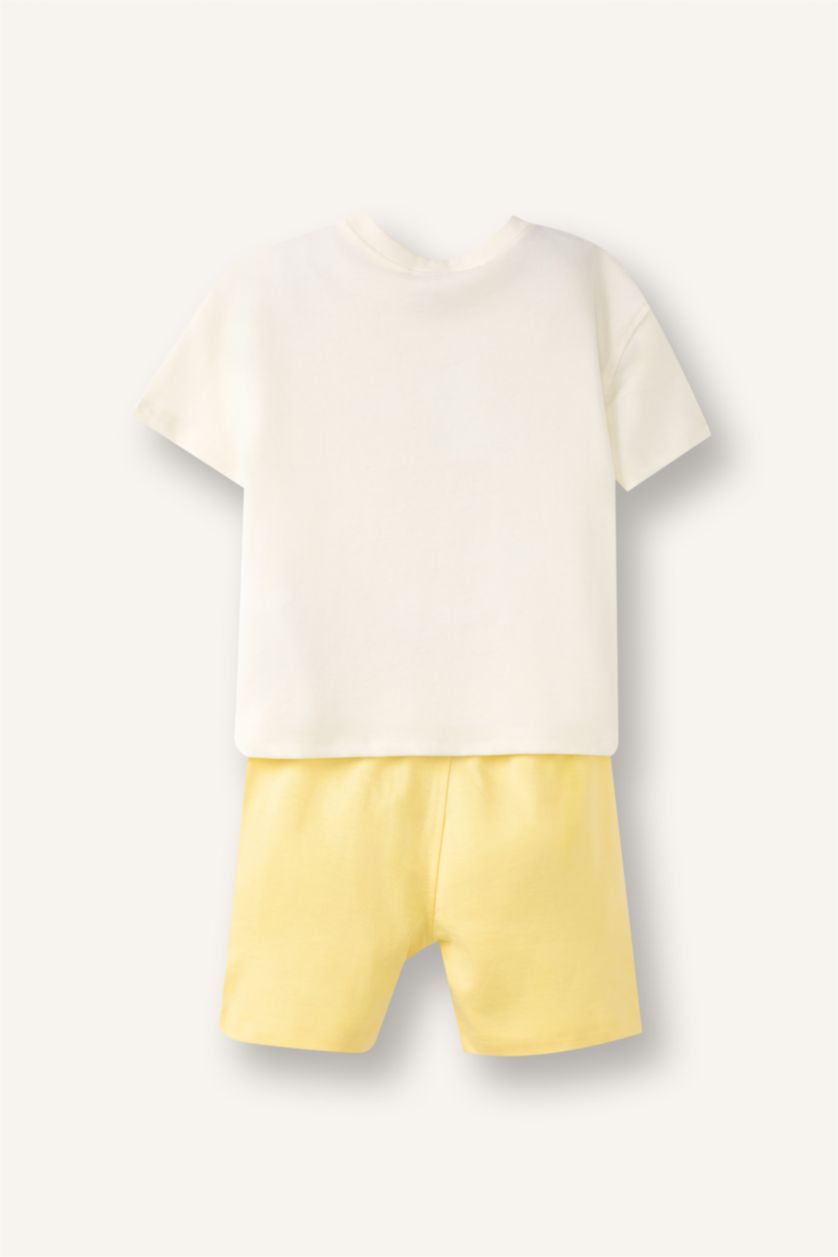 BABY BOY Ecru Baby Girl Food Print 2 Piece Set