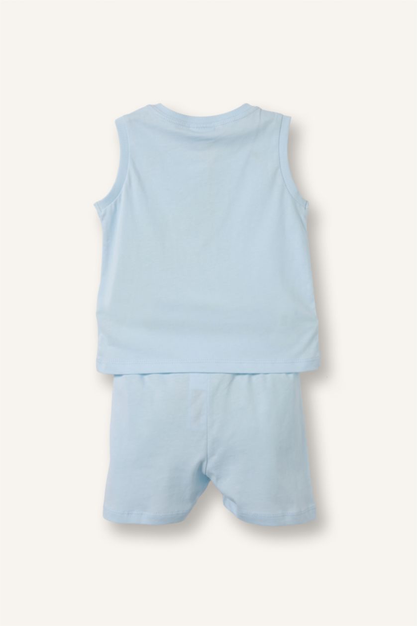Baby Boys Light Blue 2 piece Regular Fit Animal Set