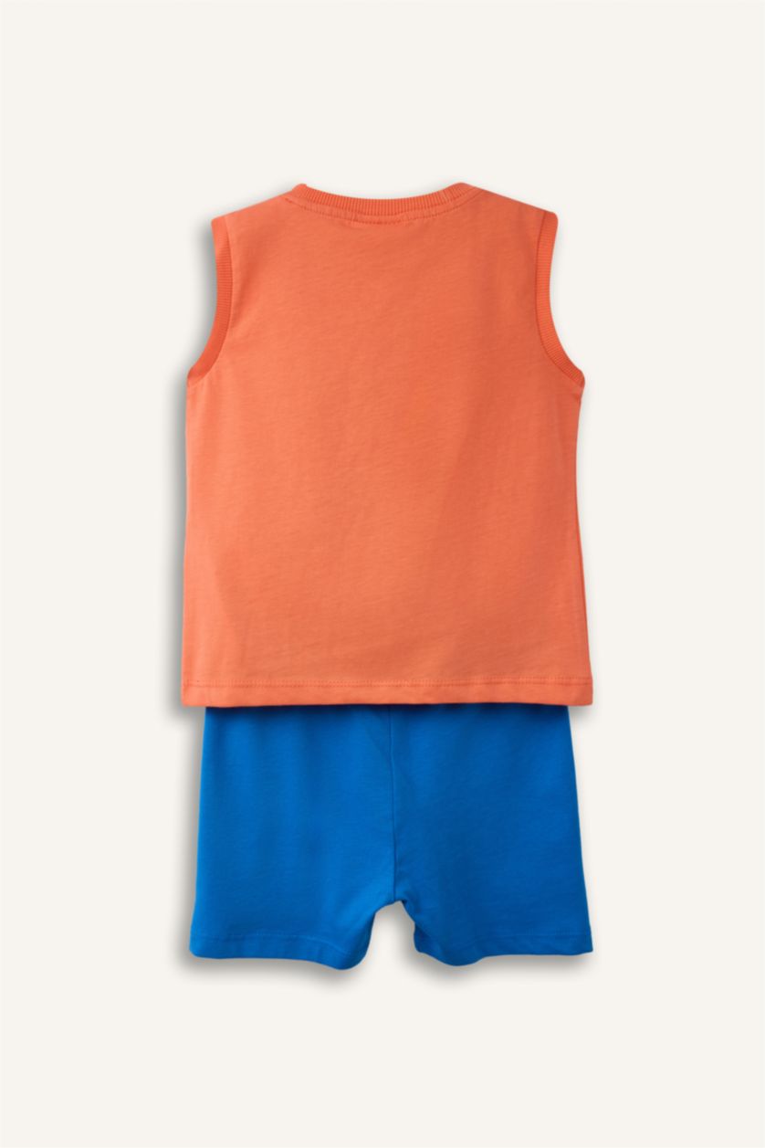 Erkek Bebek Açık Turuncu Atlet Şort 2'li Takım Erkek Bebek