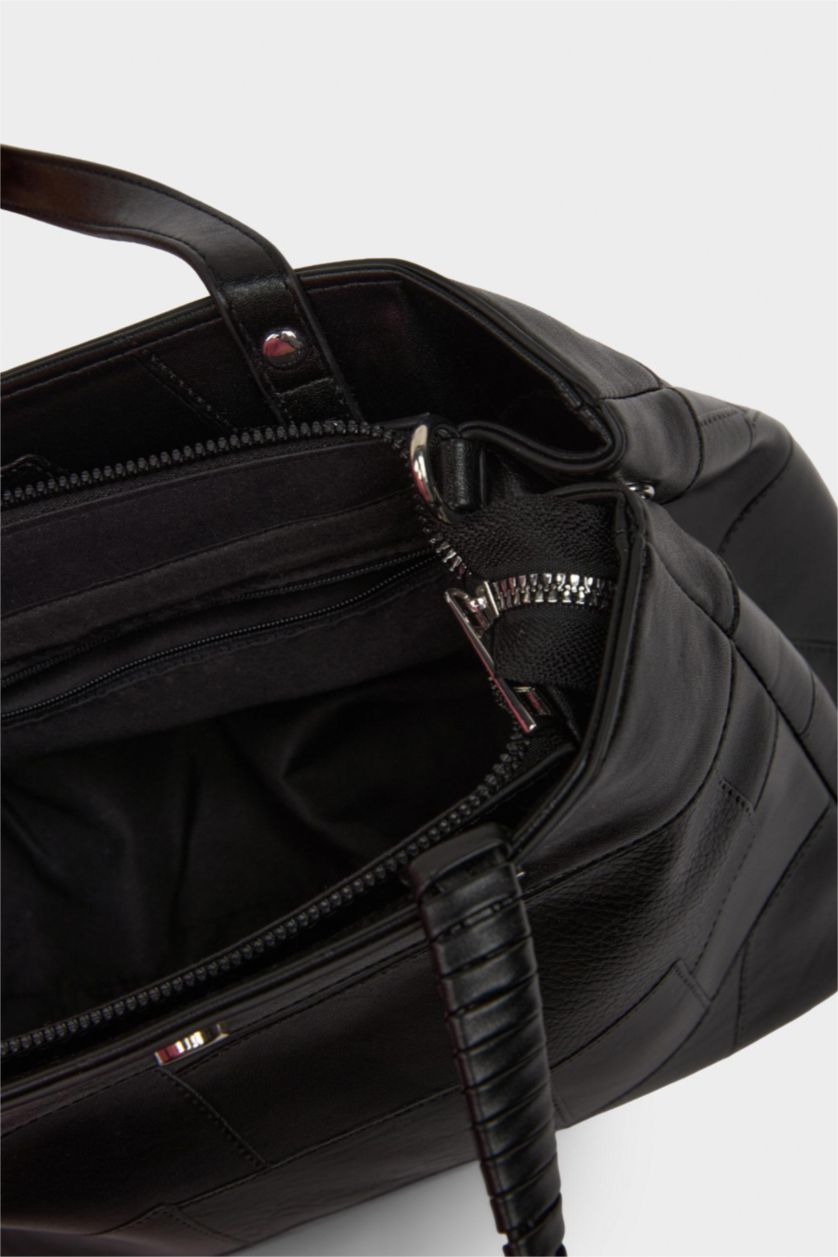 Kadın Siyah Kadın Kanvas Omuz Çantası