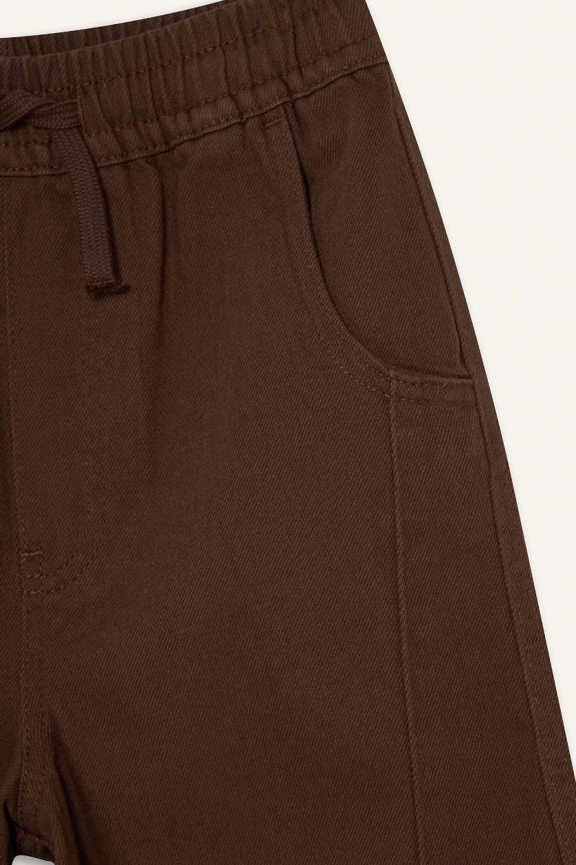 Erkek Çocuk - Genç Erkek Kahve Dikiş Detaylı Gabardın Pantolon Erkek Çocuk