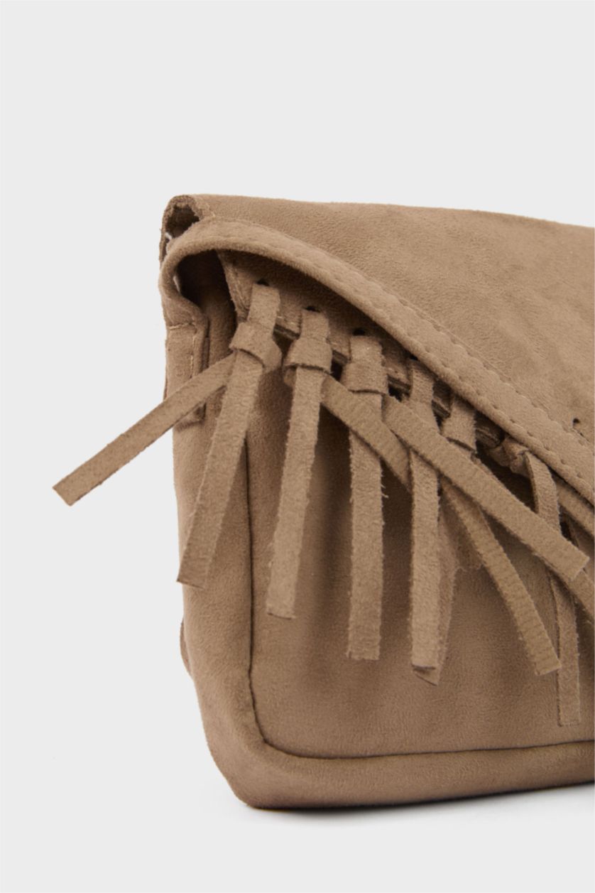 Kız Çocuk - Genç Kız Vizon Süet Çapraz Çanta Kız Çocuk