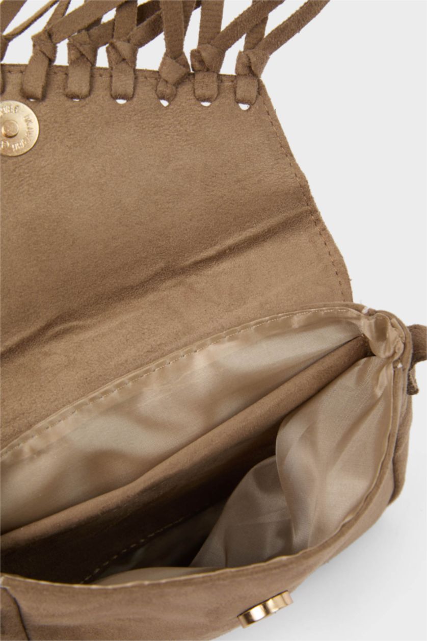 Kız Çocuk - Genç Kız Vizon Süet Çapraz Çanta Kız Çocuk