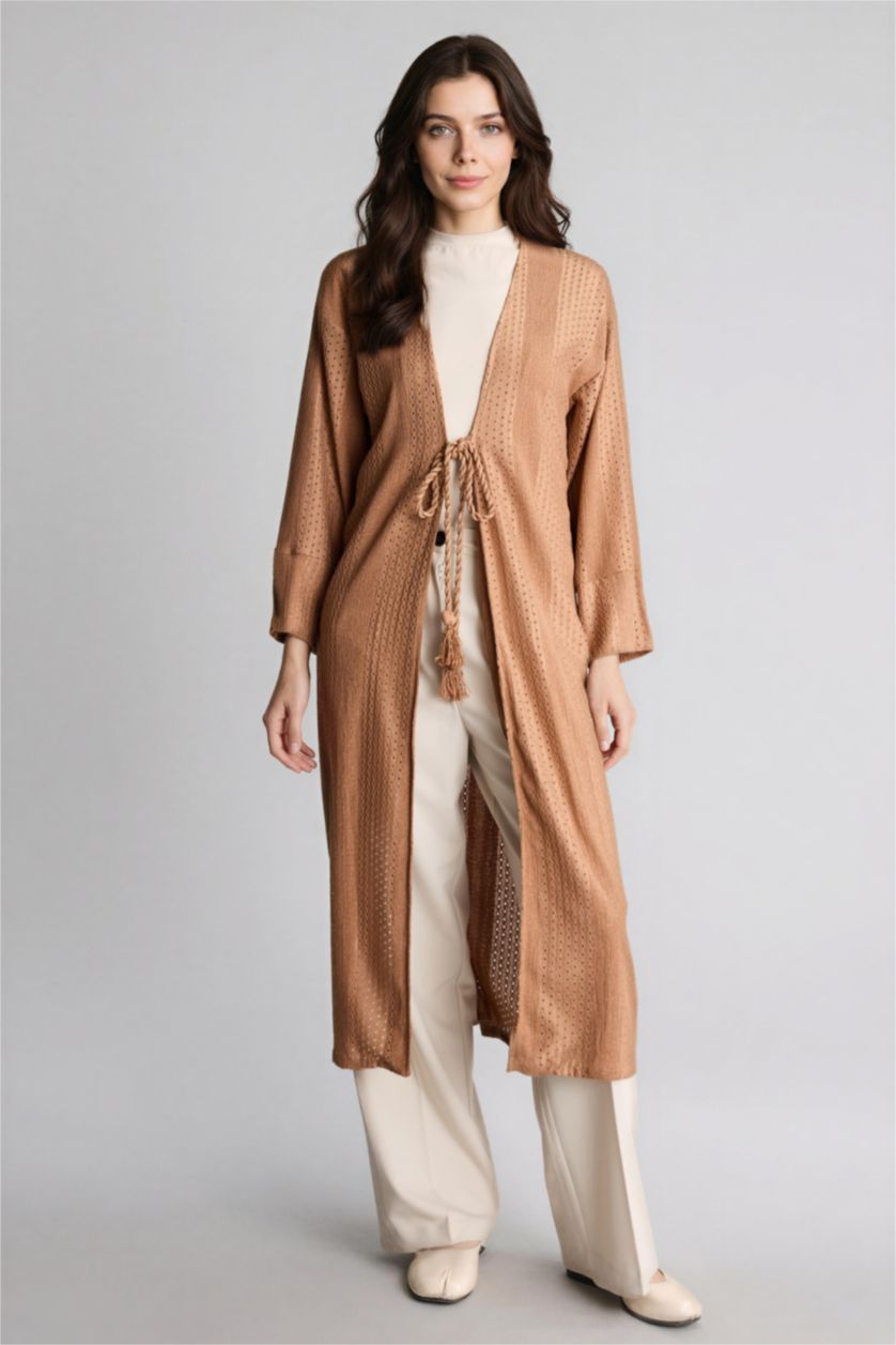 حريمي كامل كيمونو منسوج قصة عادية