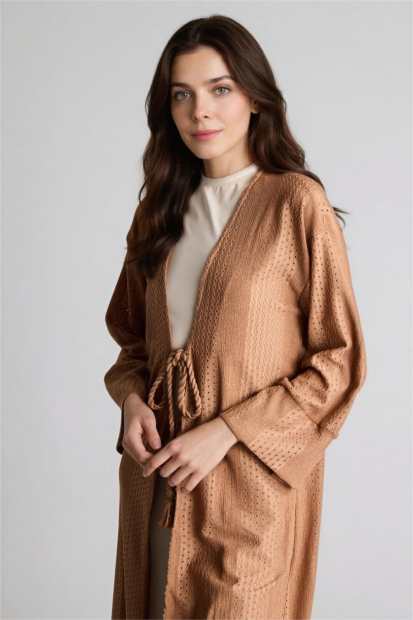 حريمي كامل كيمونو منسوج قصة عادية