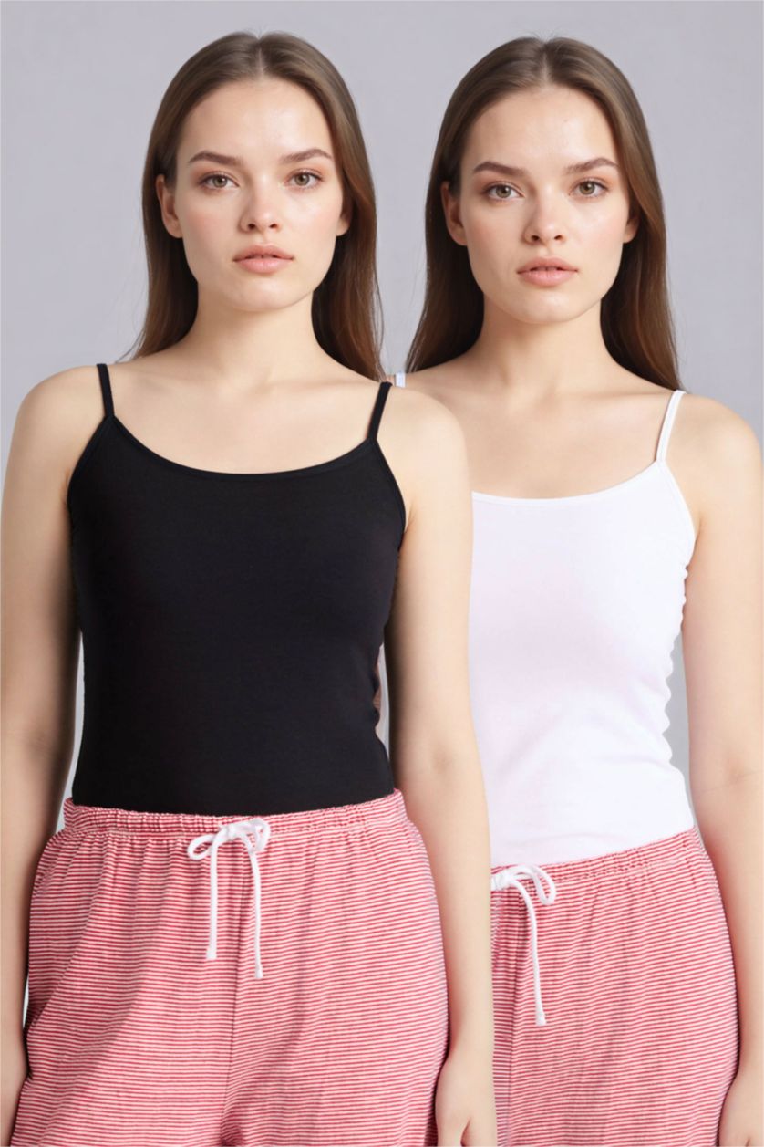 FEMME Noir Lot de 2 Débardeurs Coupe régulière