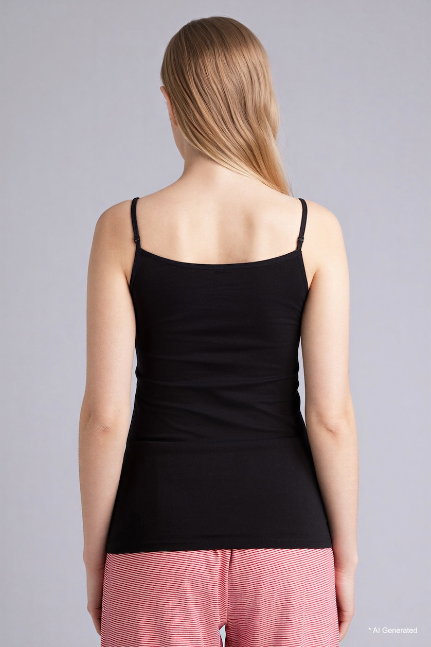 FEMME Noir Lot de 2 Débardeurs Coupe régulière