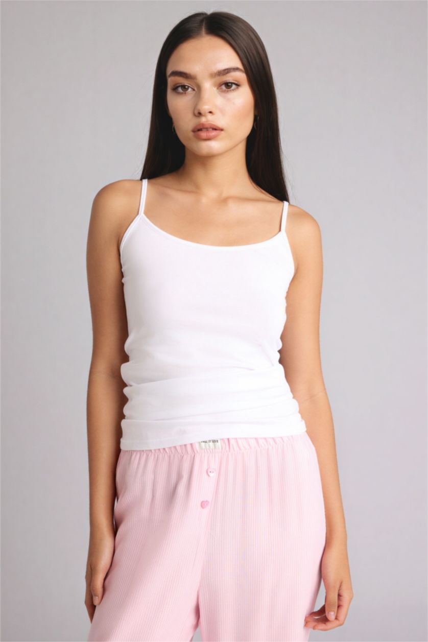 Woman Grey Melange Regular Fit 2 piece Tank Top