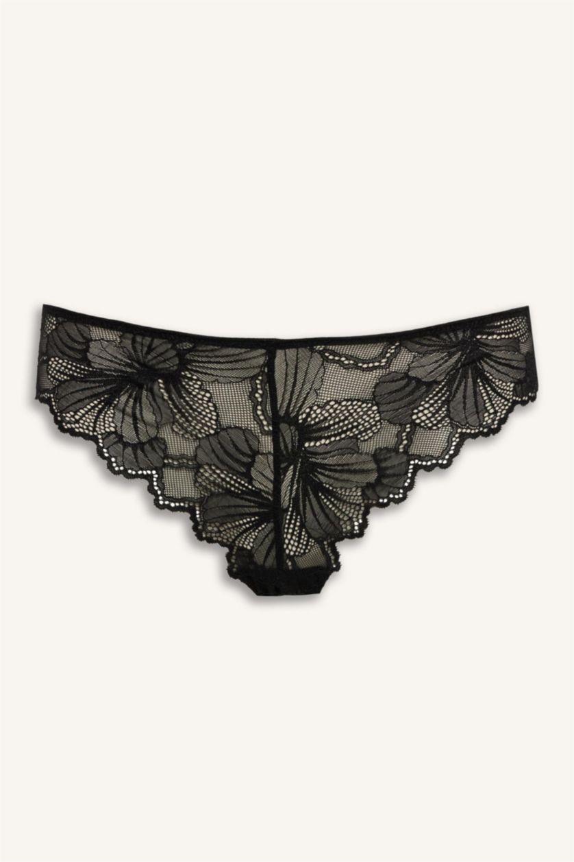 WOMAN Black Lace 3 Piece Panties Set