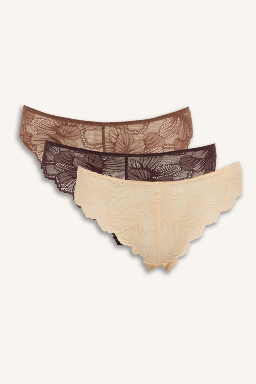 Женщины Коричневый Упаковка трусов с кружевом для женщин 3 шт. Fall in Love