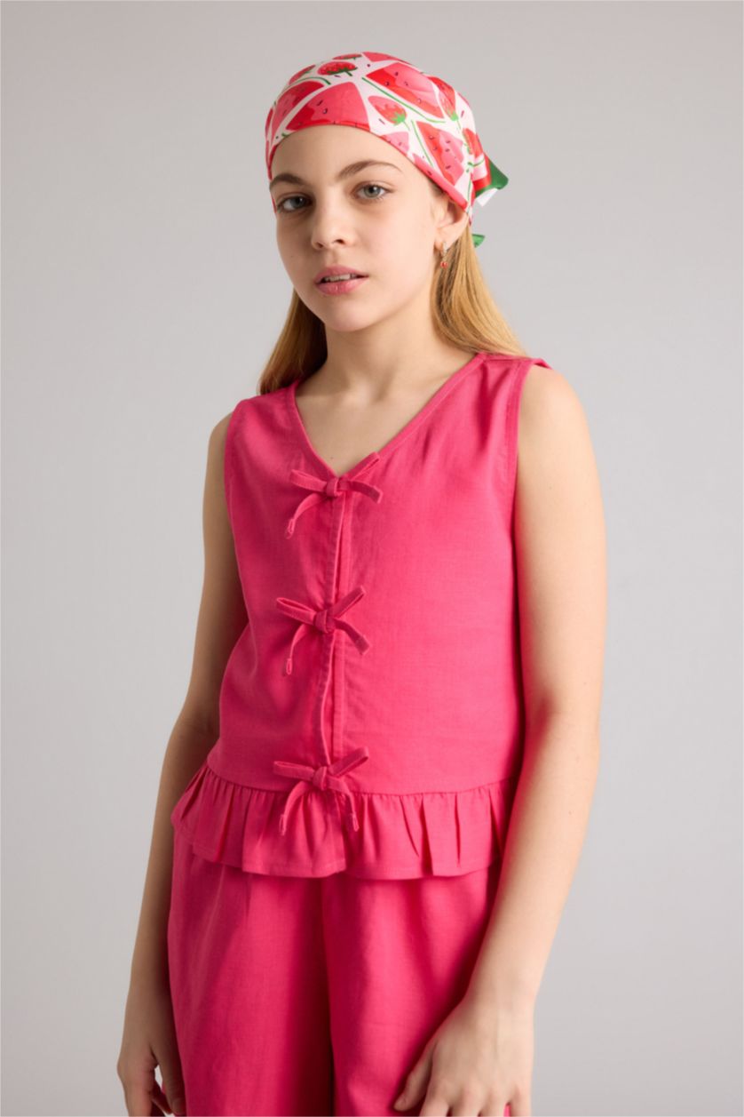 Девочки и подростки Фуксия Блузка с коротким рукавом для девочек