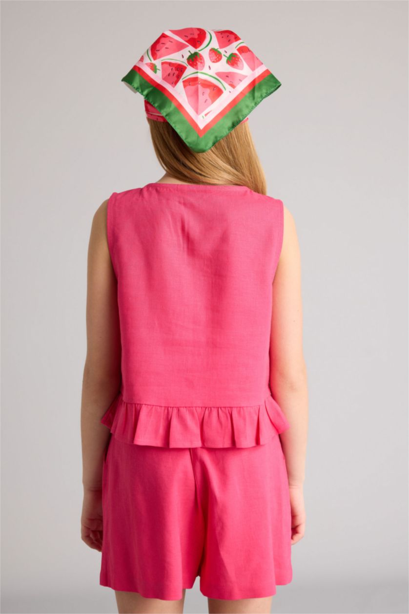 Девочки и подростки Фуксия Блузка с коротким рукавом для девочек