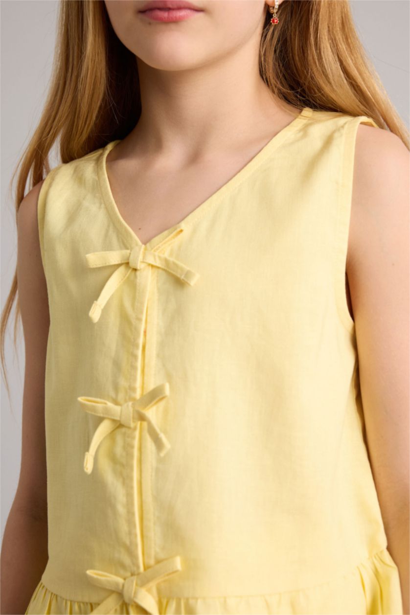 Девочки и подростки Желтый Блузка с коротким рукавом для девочек