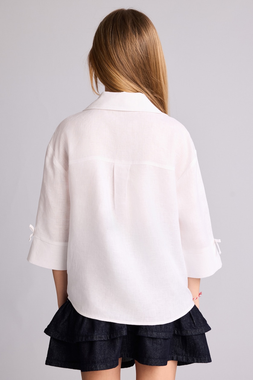 Girls & Teens White Girl Regular Fit Long Sleeve Shirt