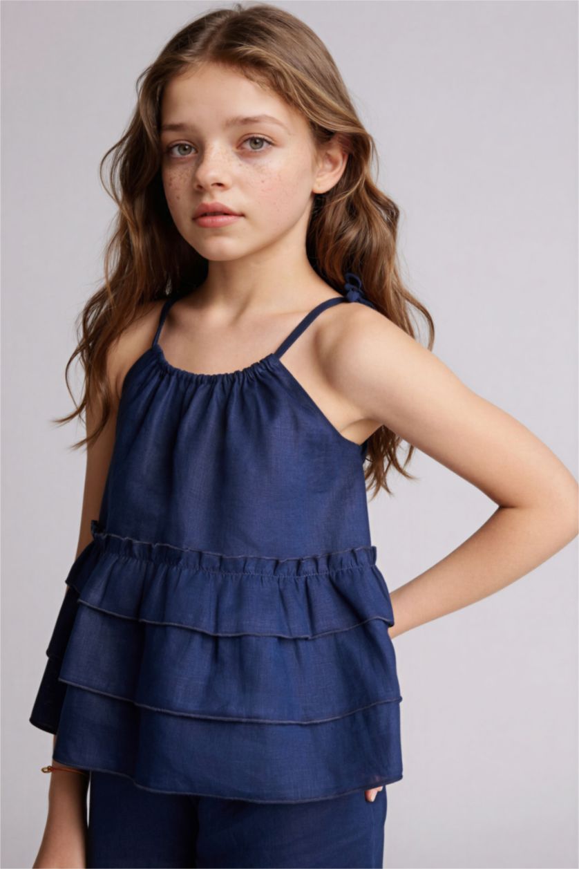 Қыздар Және Жасөспірімдер әскери-теңіз Қыз балаларға арналған қысқа жеңді блузка