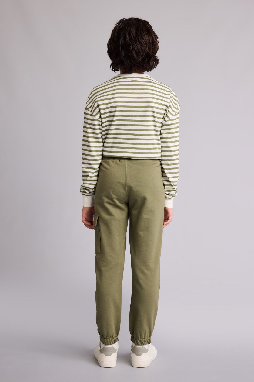 GARÇONS Kaki Clair Jogging avec imprimé Coupe régulière pour garçon