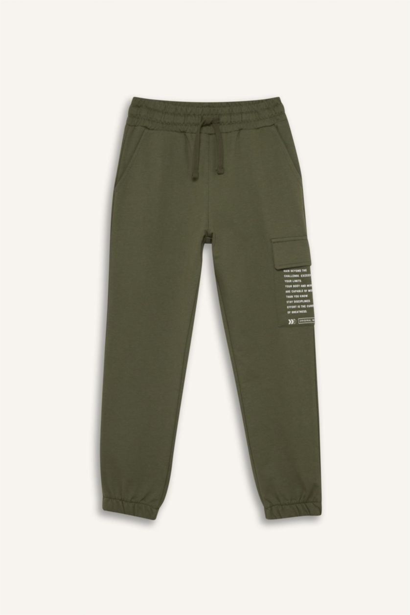 GARÇONS Kaki Clair Jogging avec imprimé Coupe régulière pour garçon