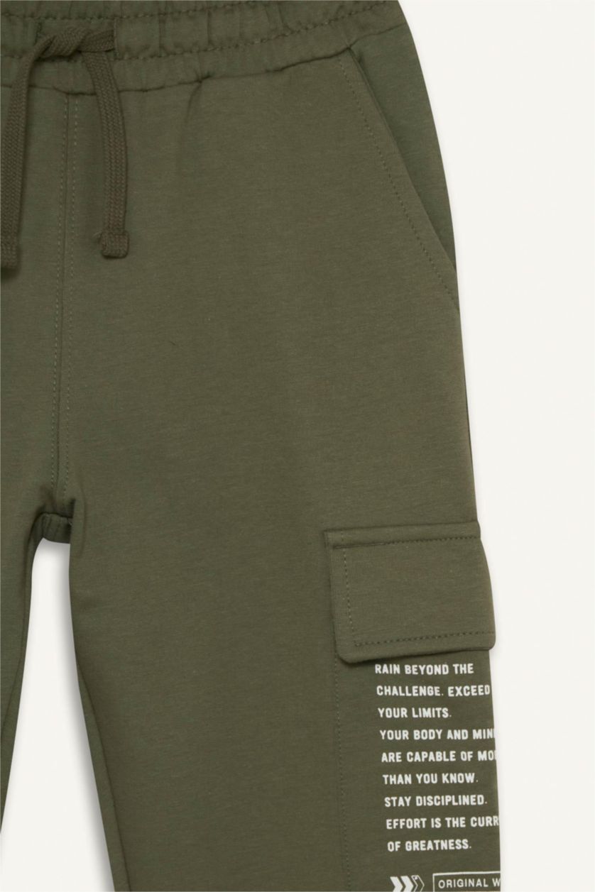 GARÇONS Kaki Clair Jogging avec imprimé Coupe régulière pour garçon