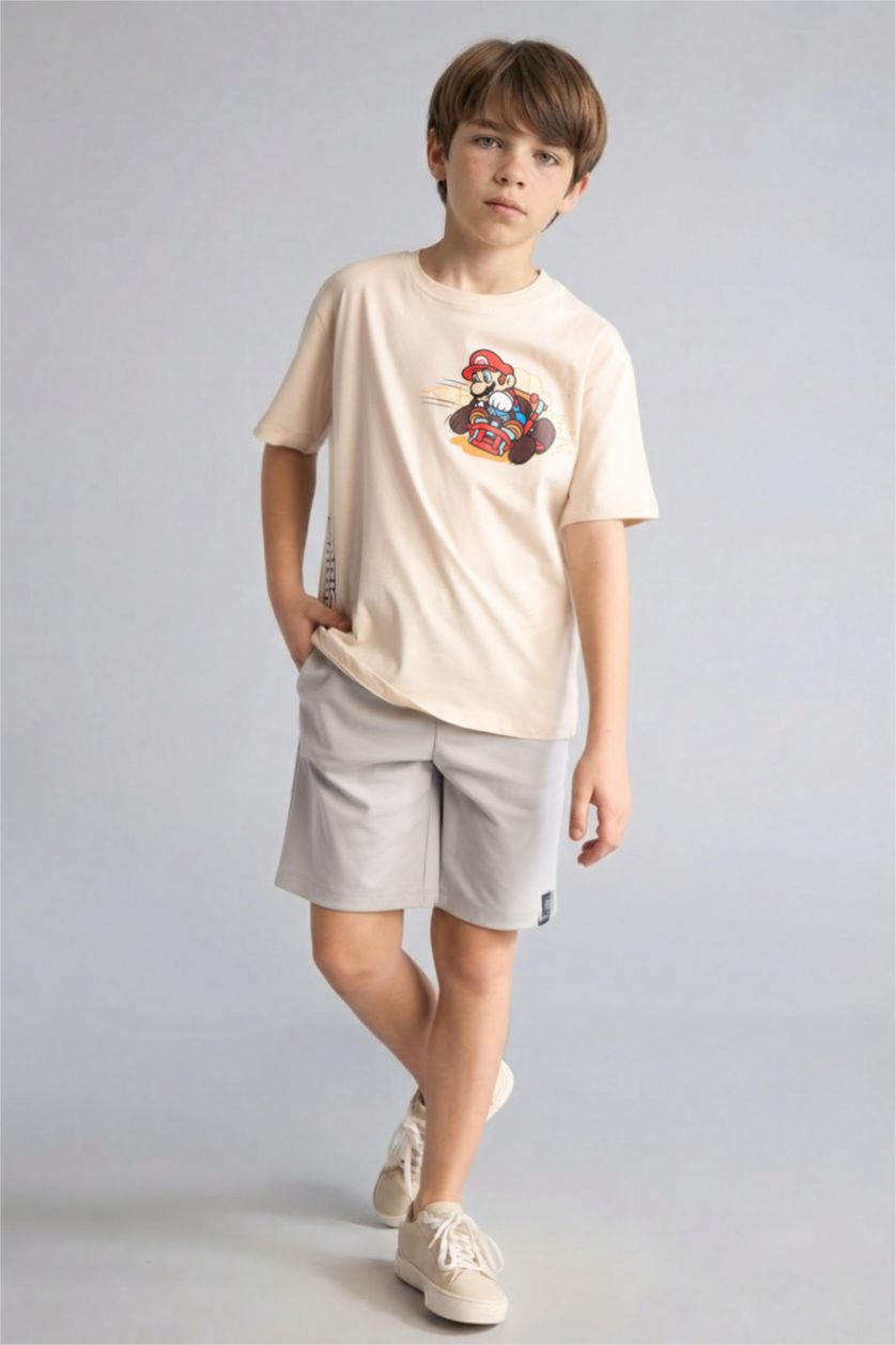 BOYS & TEENS Light Grey شورت اولادي قصة عادية