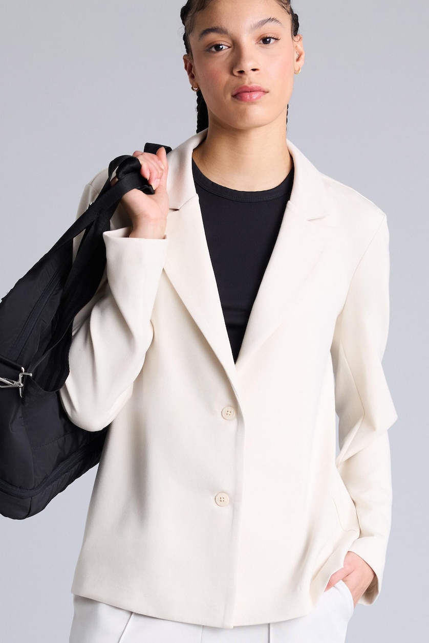 Women Ecru Standard Fit Blazer