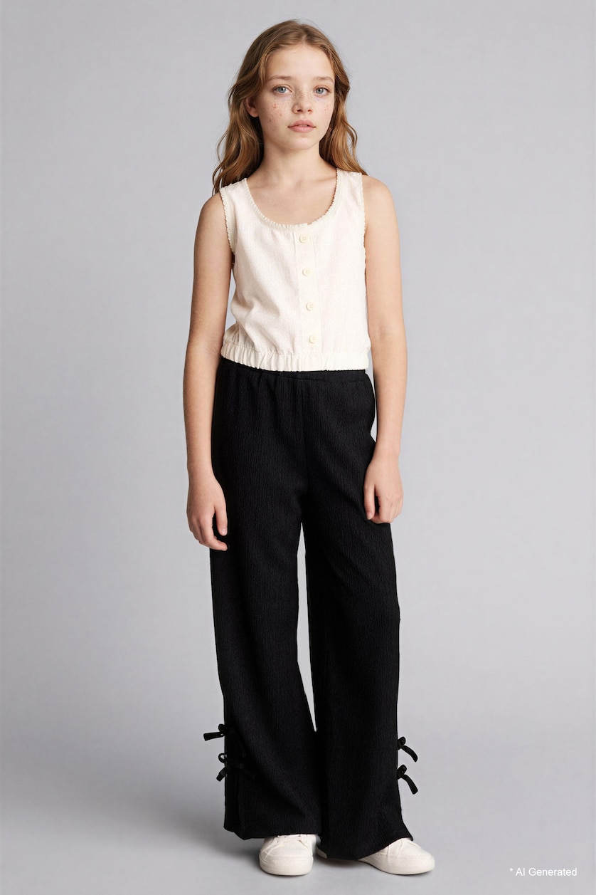 GIRLS & TEENS Black Girl Wide Leg Trousers