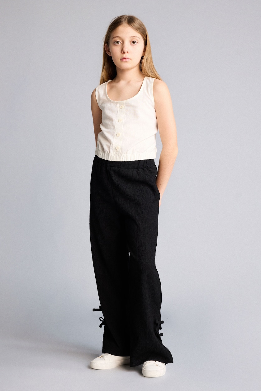 FILLES Noir Pantalon à jambes larges pour fille