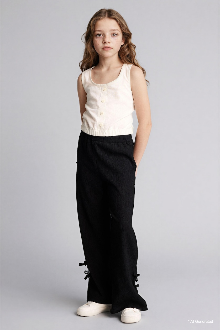 GIRLS & TEENS Black Girl Wide Leg Trousers