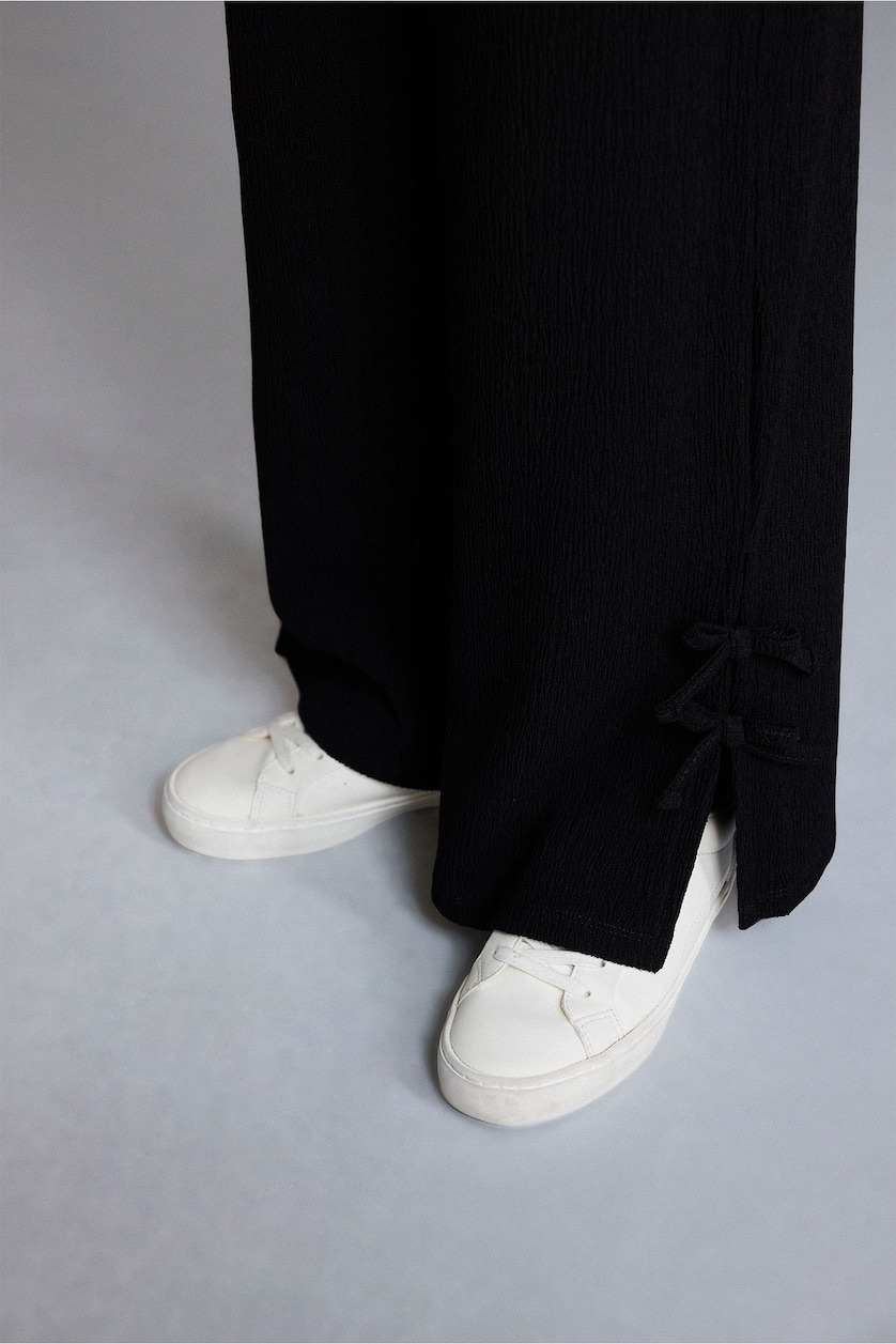 FILLES Noir Pantalon à jambes larges pour fille