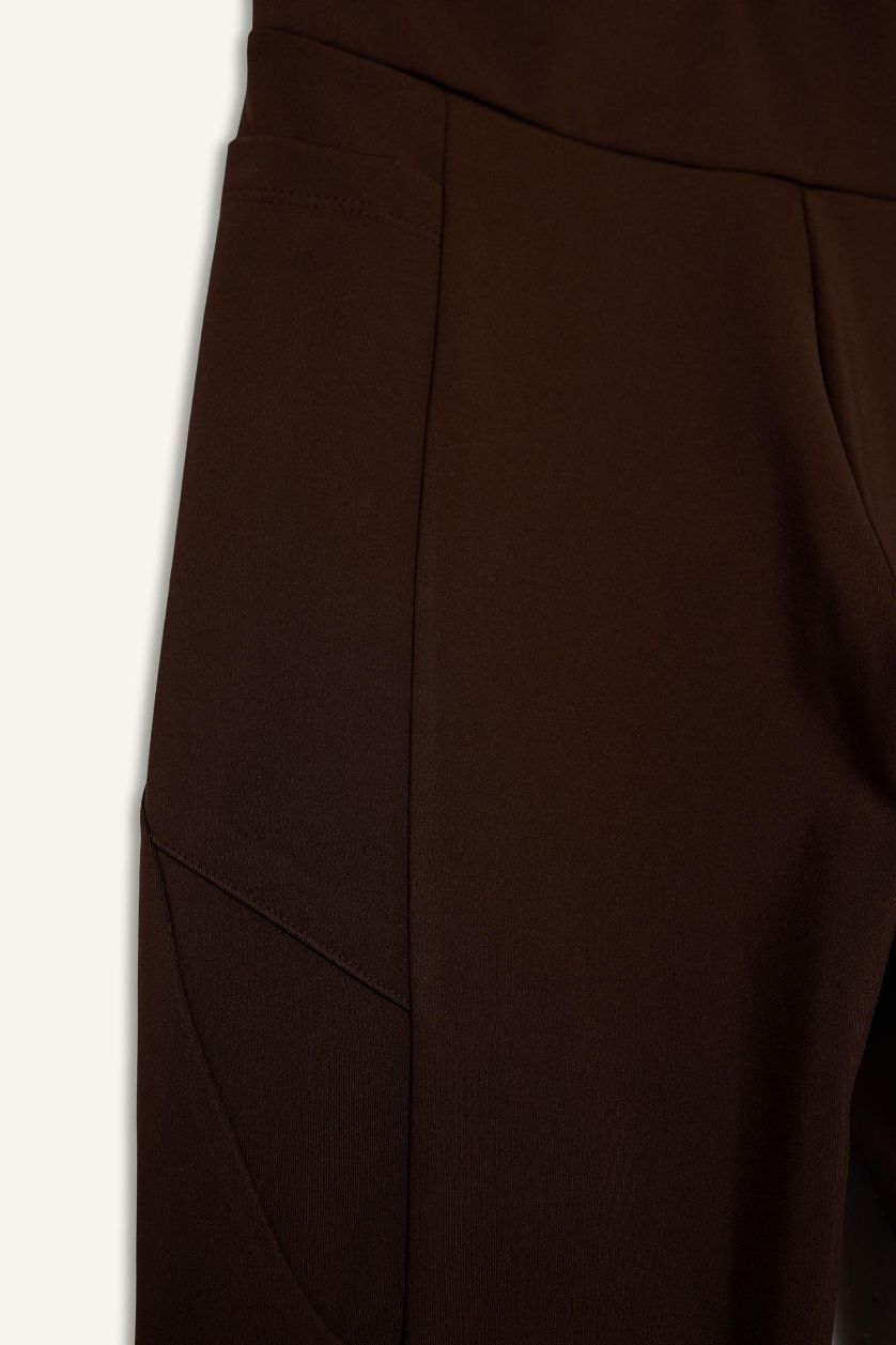 Kadın Kahve Yüksek Bel Sporcu Tayt