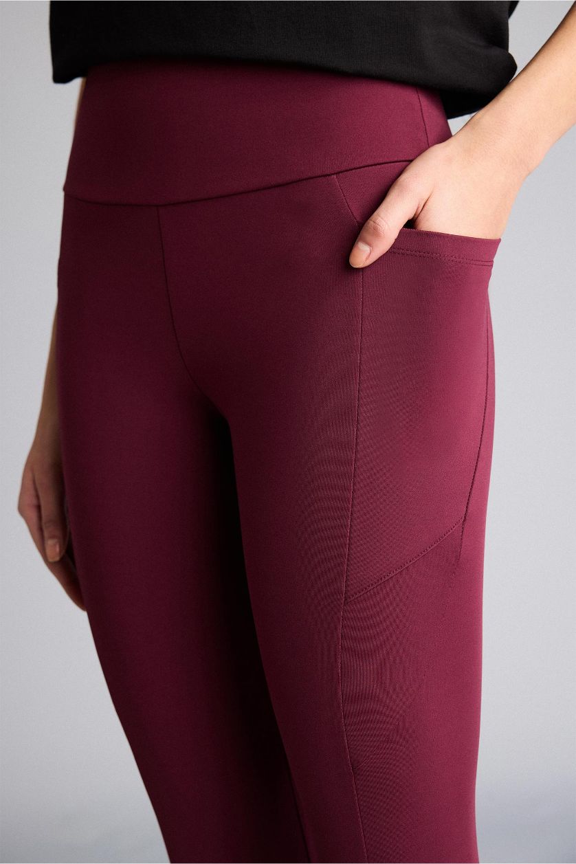 Kadın Bordo Yüksek Bel Sporcu Tayt