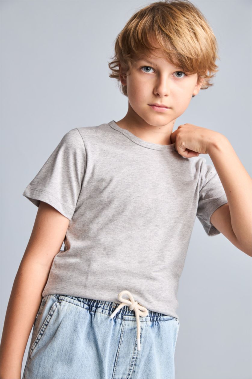 Young Boys - Teen Boys Grey Melange Boy 2 piece Regular Fit Tank Top
