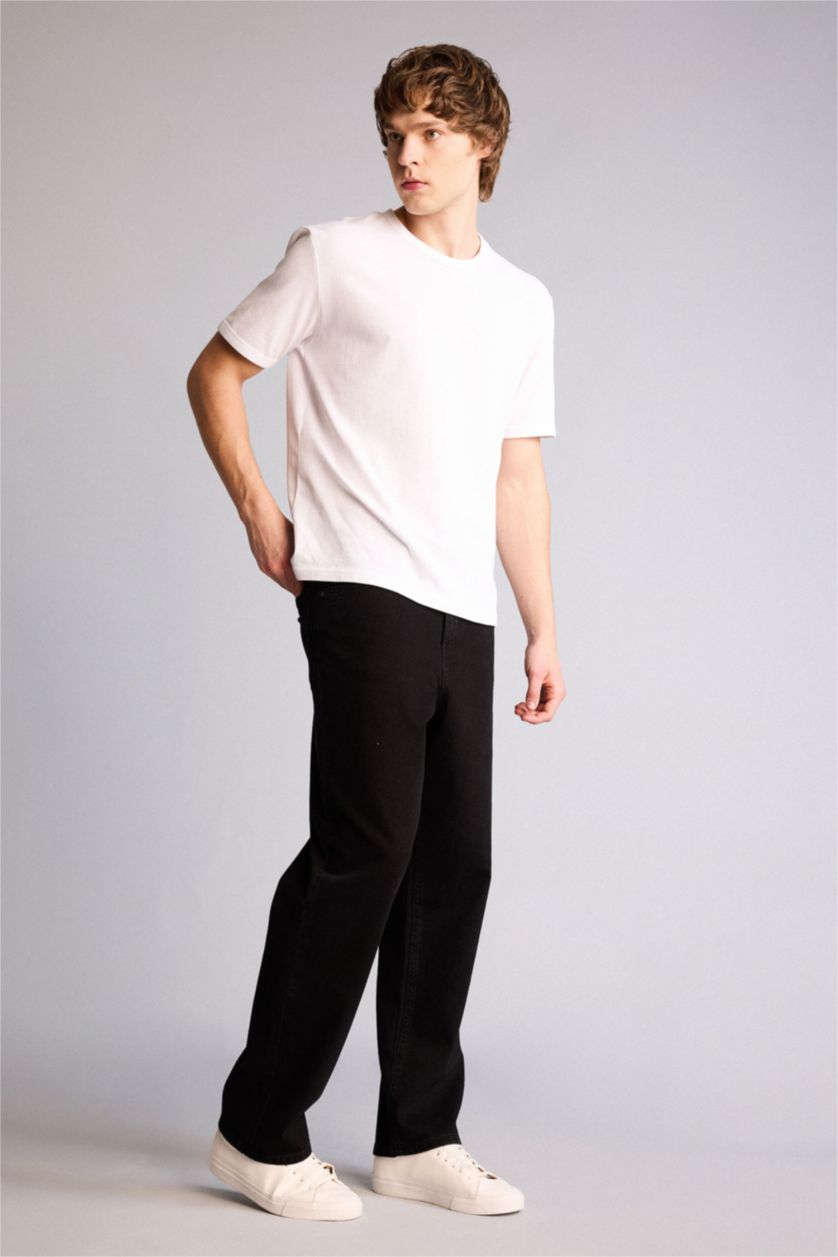 Мужчины Черный Baggy Fit Trousers