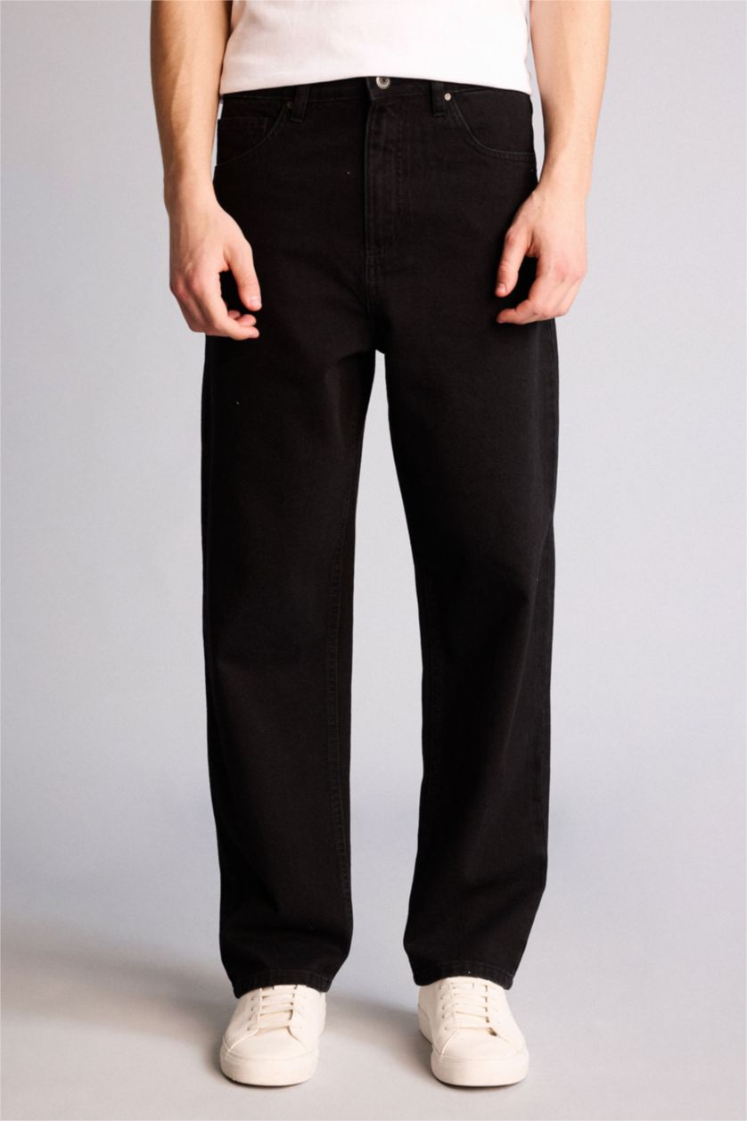Мужчины Черный Baggy Fit Trousers