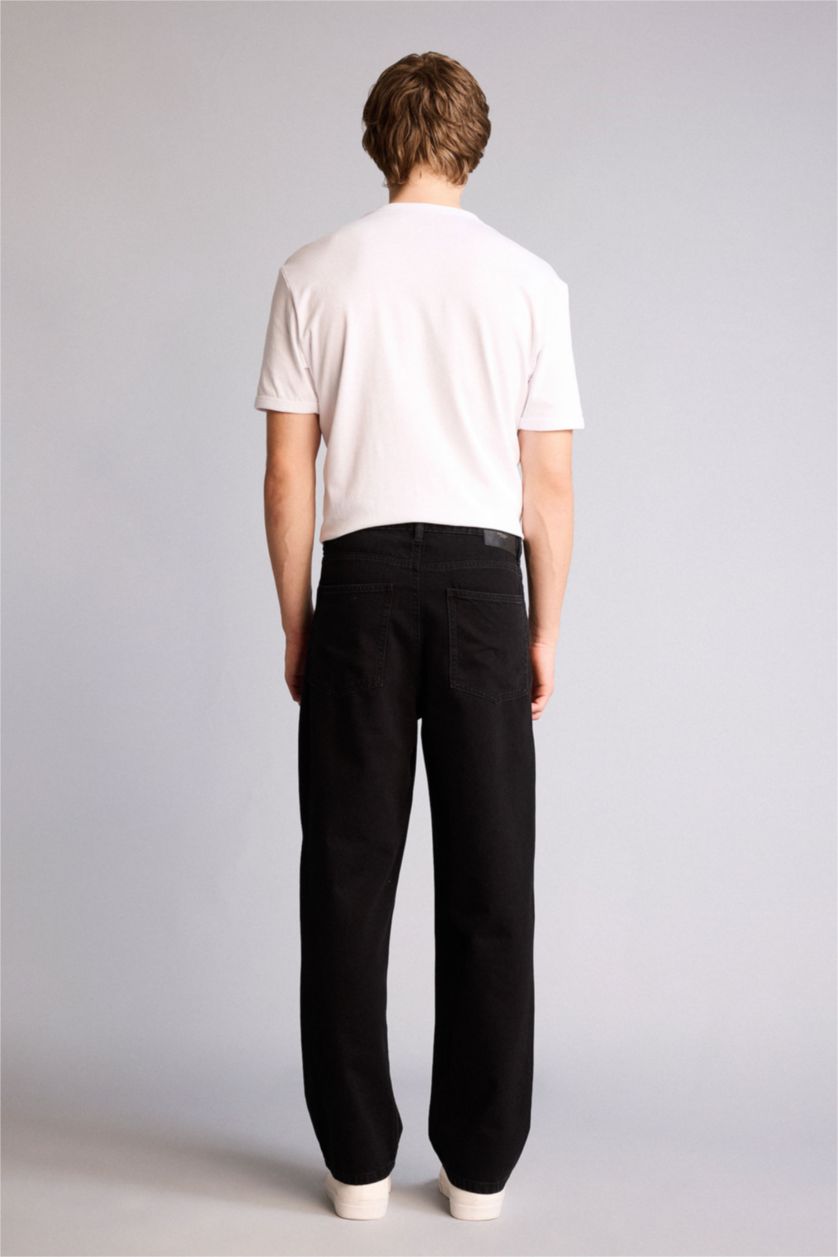 Мужчины Черный Baggy Fit Trousers