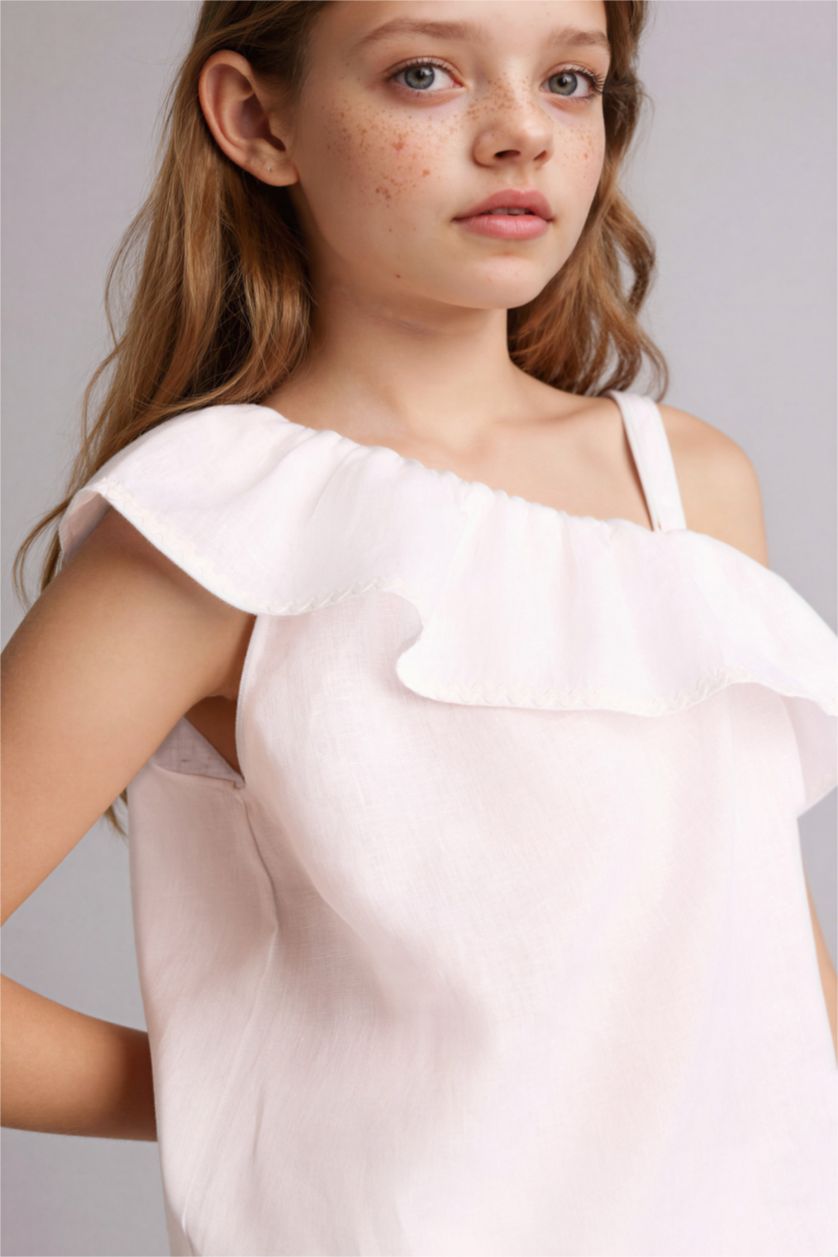 Қыздар Және Жасөспірімдер ақ Қыз балаларға арналған қысқа жеңді блузка