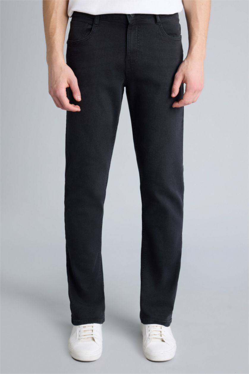 رجال أسود Sergio Regular Fit Regular Hem Jeans