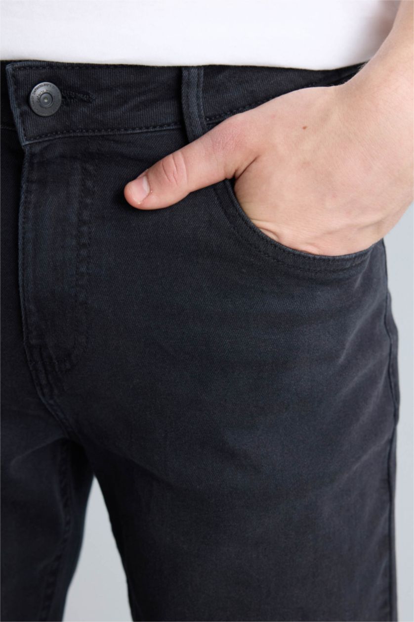 رجال أسود Sergio Regular Fit Regular Hem Jeans