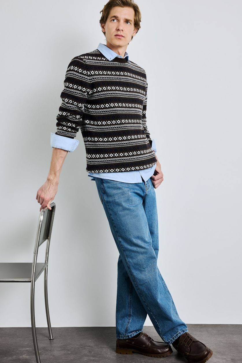 MAN Brown Standard Fit Knitwear Pullover