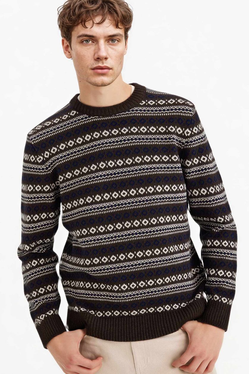 MAN Brown Standard Fit Knitwear Pullover