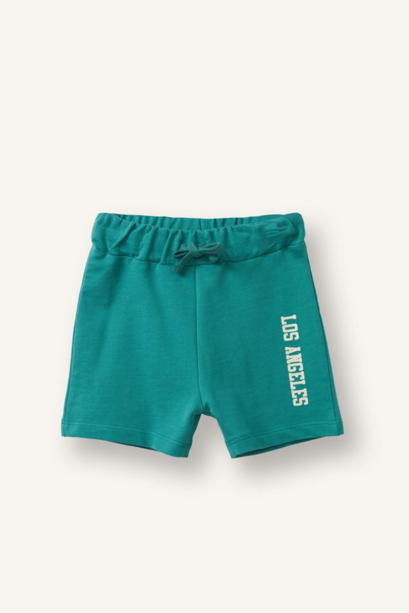 Erkek Bebek Yeşil Baskılı Şort Erkek Bebek