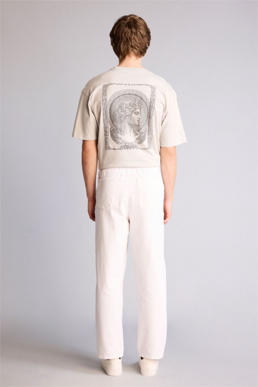 Мужчины Белый Baggy Fit Trousers