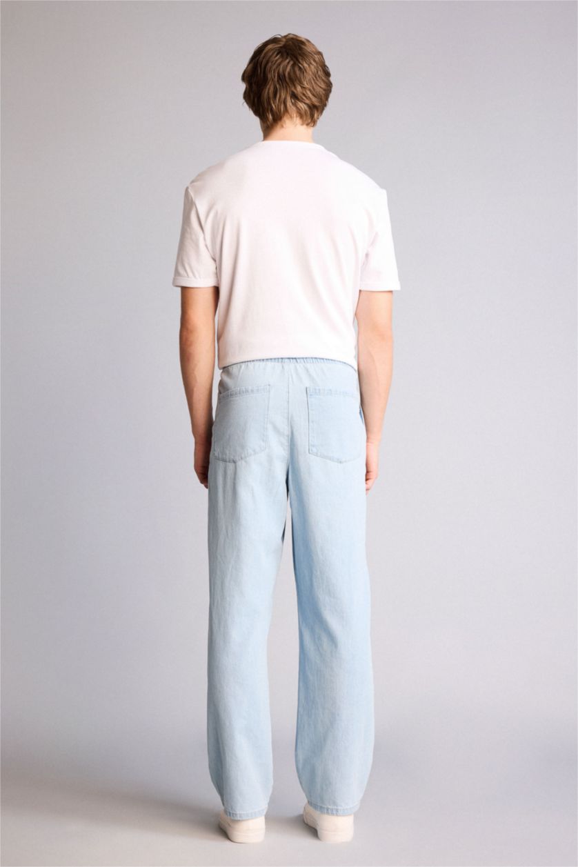 Мужчины Светло-синий Baggy Fit Trousers